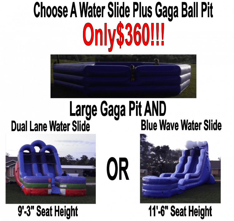 Choose a Water Slide and Gaga ball Pit
