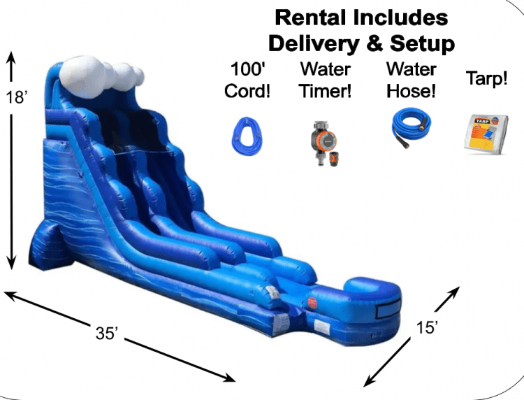 18' Blue Wave Marble Water Slide