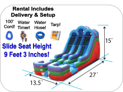 15' Rainbow Water Slide Dual Lane