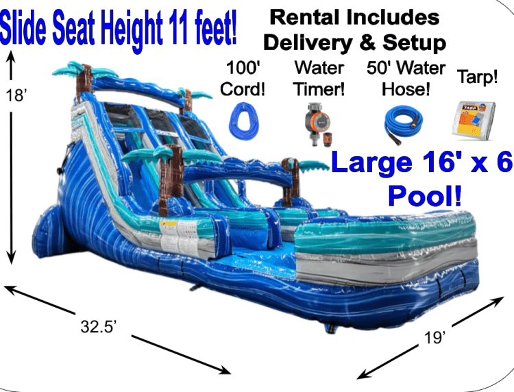 18 ft Double Lane Center Climb Water Slide