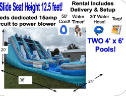 20 ft Double lane obstacle water slide